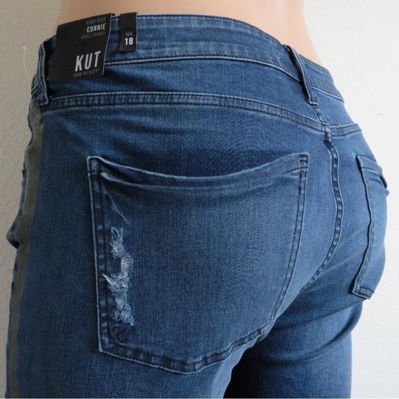 KUT from the KLOTH Jeans Women  DISTRESSED Connie Ankle Skinny Plus Size 18 NWT - Picture 1 of 4
